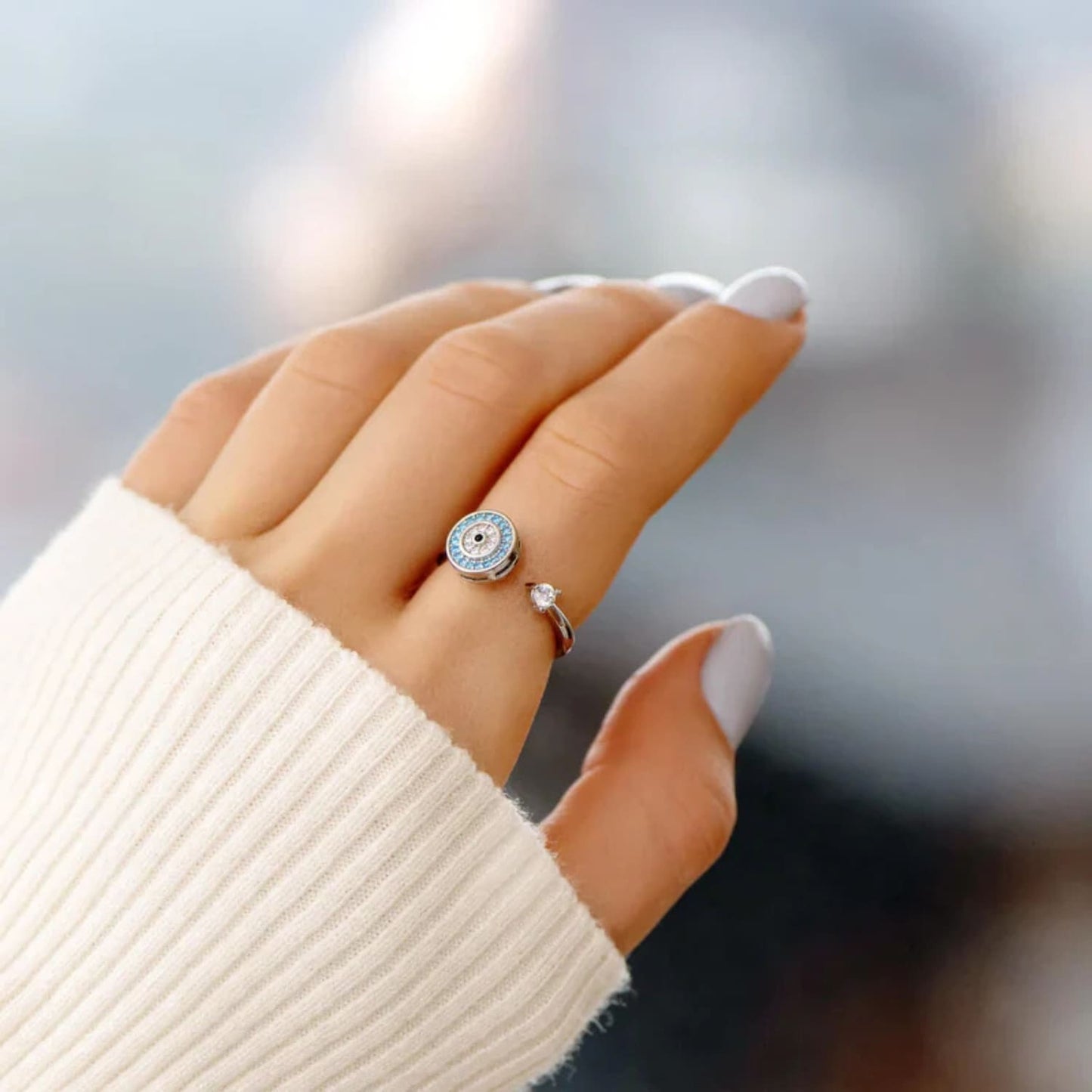 Für meine Tochter – Verstellbarer Glücksbringer-Ring „Schützendes Auge“