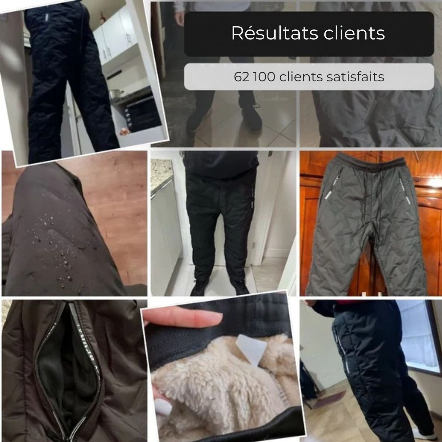Pantalons thermiques doublés pour femmes et hommes